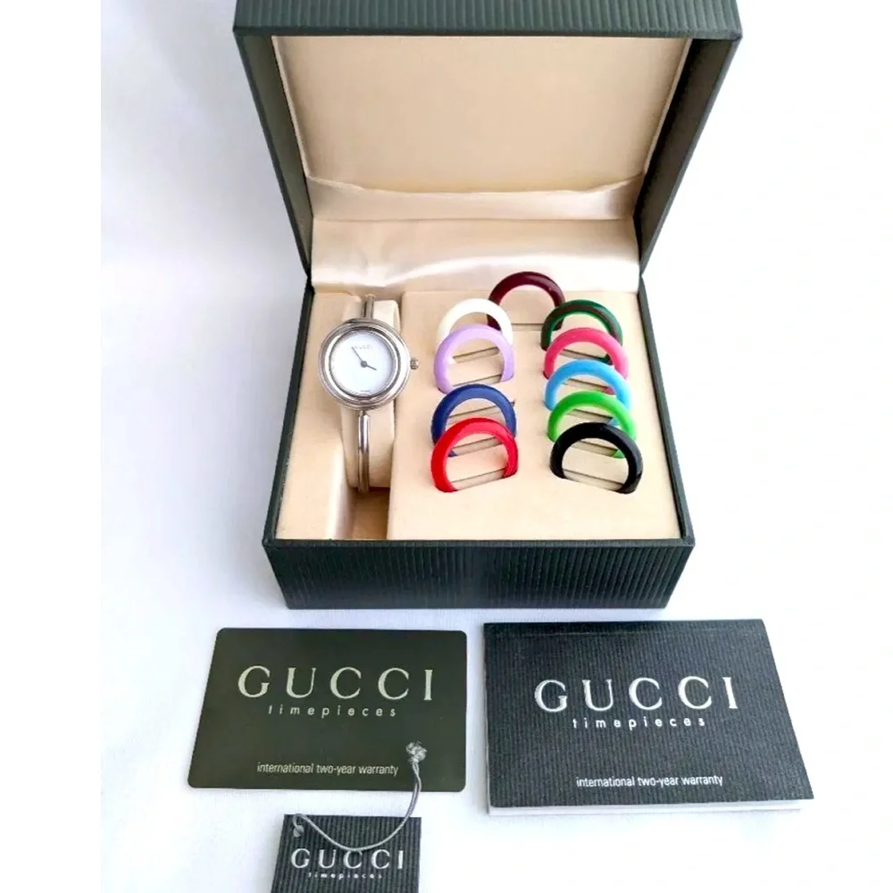 Stunning Silver Gucci Italian Luxury Bracelet Watch
